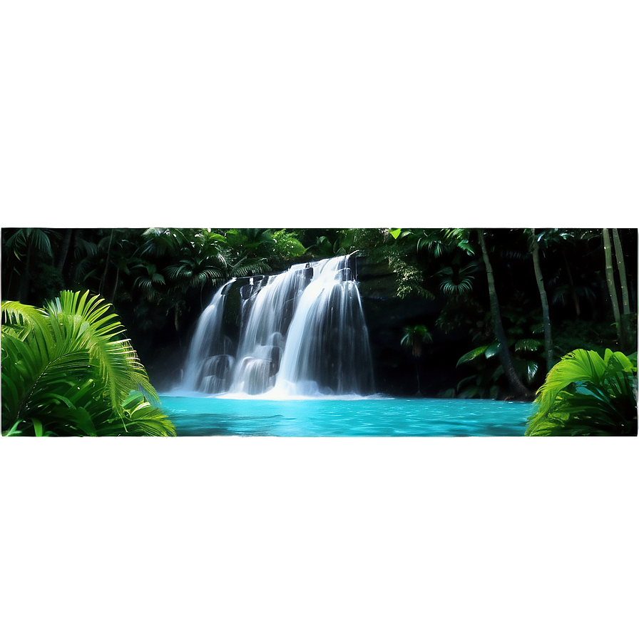 Rainforest Waterfall Pool Landscape Png 06232024