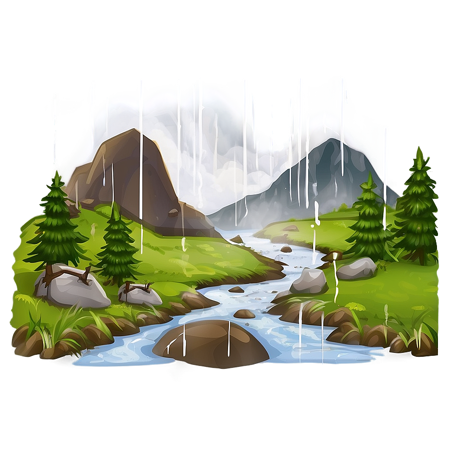 Rainy Mountain Scene Png 05032024