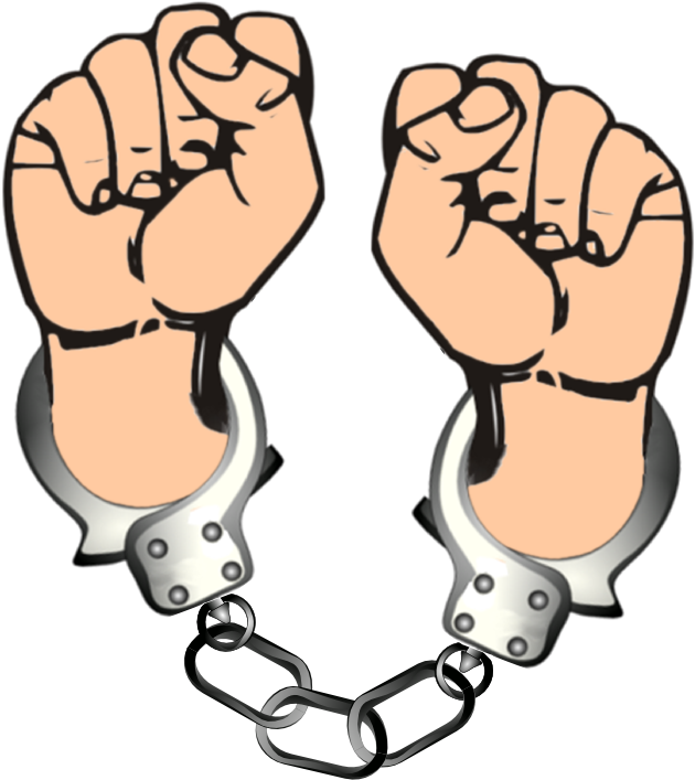 Raised Fistsin Handcuffs Clipart