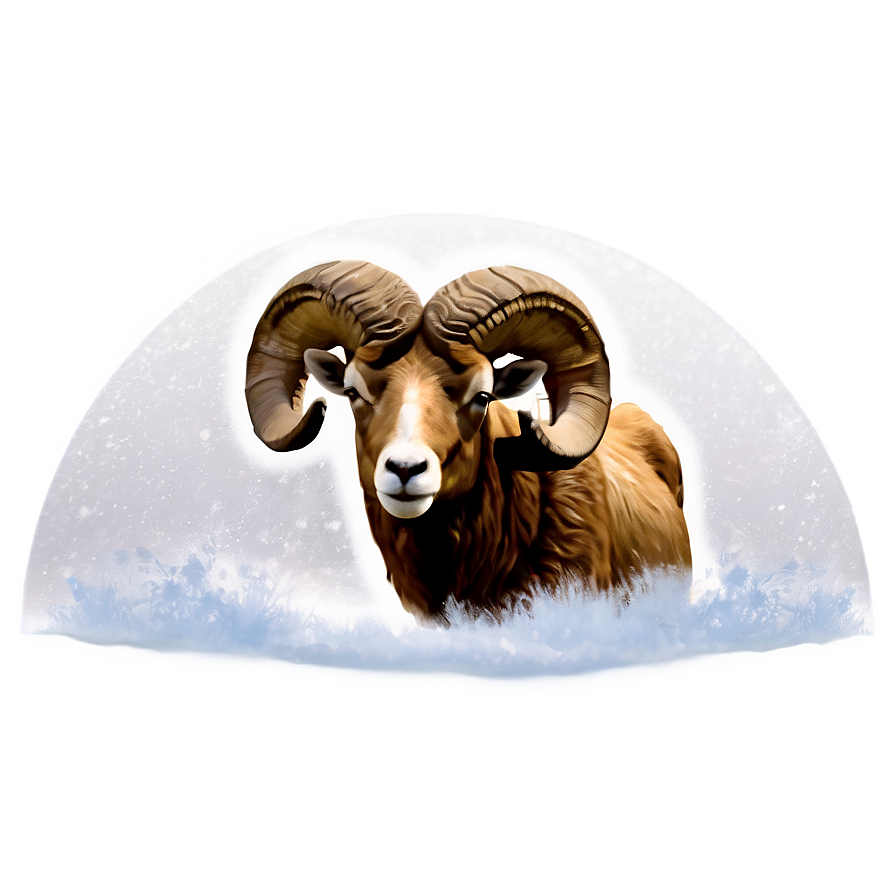 Ram Head In Snowy Landscape Png Ygm33