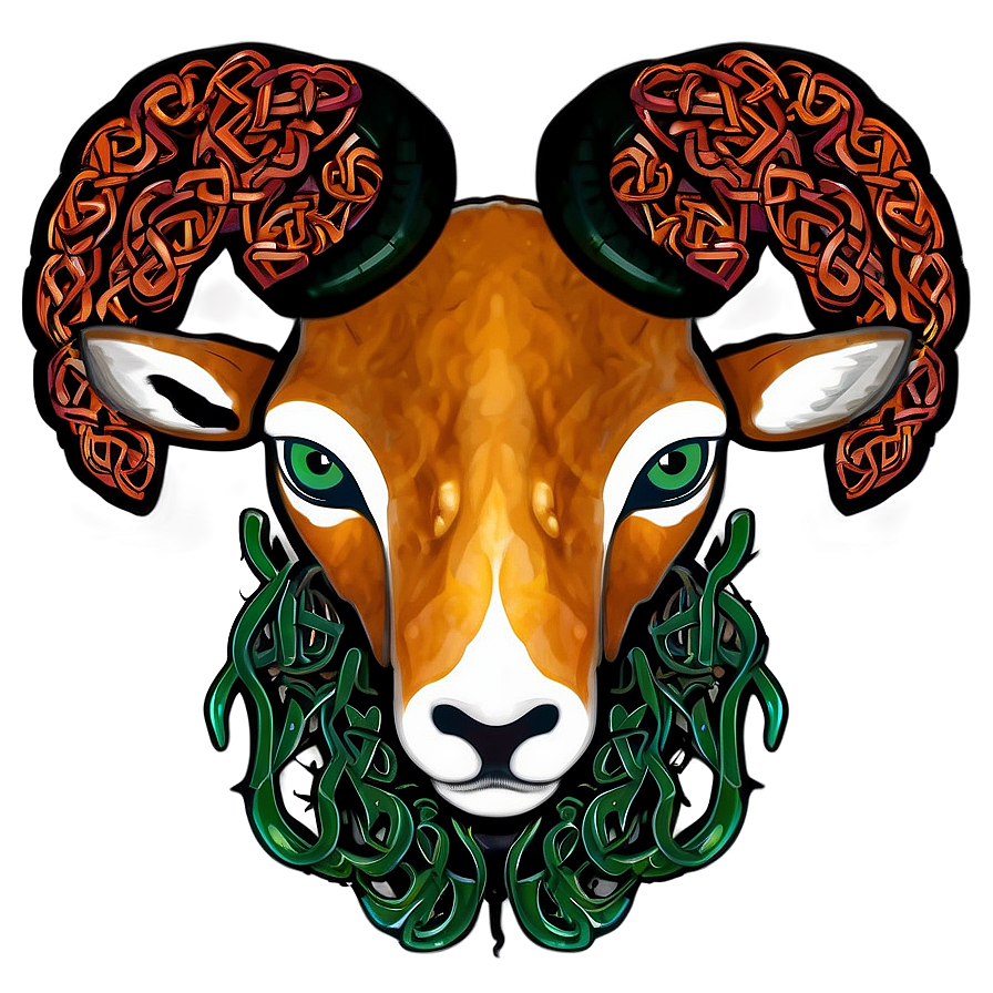 Ram Head With Celtic Knots Png 06292024