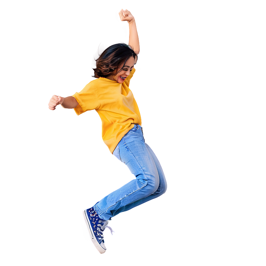 Random Person Jumping Joyfully Png Mdf