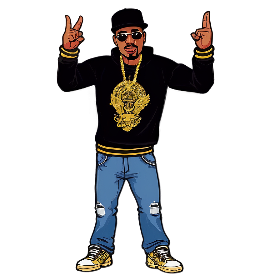 Rapper In Animated Style Png 69