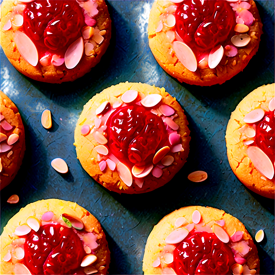 Raspberry Almond Thumbprint Cookie Png Biv25