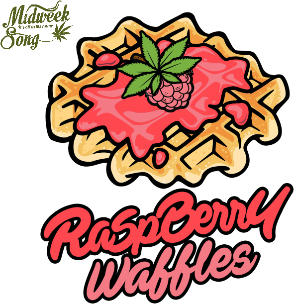 Raspberry Waffles Cannabis Leaf Graphic