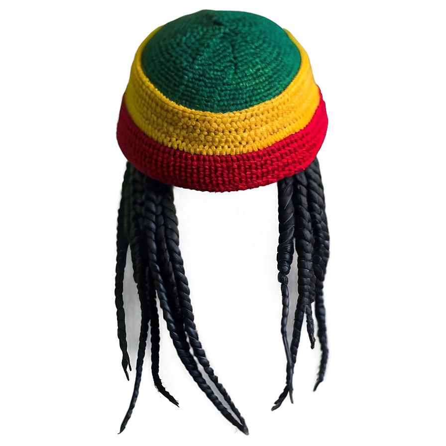 Rasta Hat With Braids Png Stp25