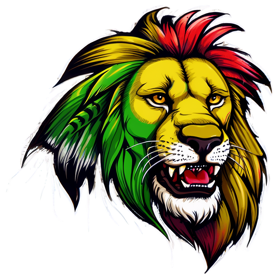 Rasta Lion Graffiti Art Png 22