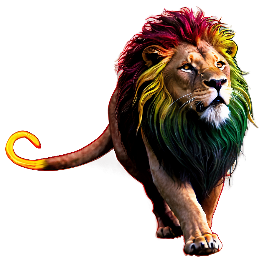 Rasta Lion On Fire Background Png Qok