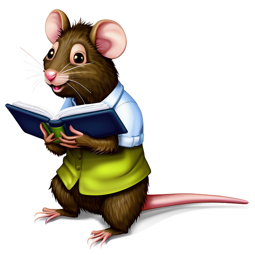 Rat With Book Png 05042024