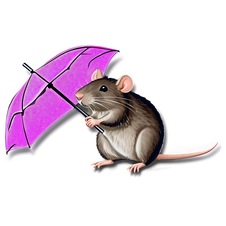 Rat With Umbrella Png 05042024