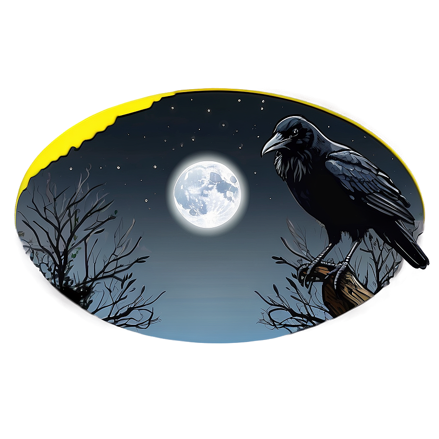 Raven And Full Moon Png Ujg94