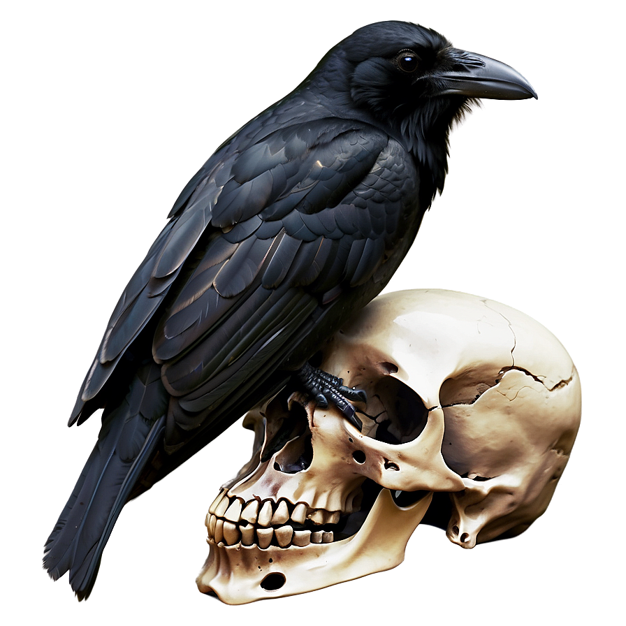 Raven Perched On Skull Png 06122024