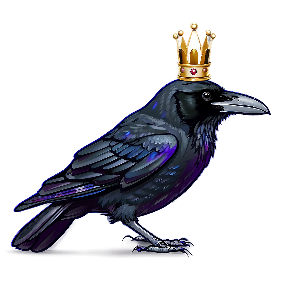 Raven With Crown Png 06122024