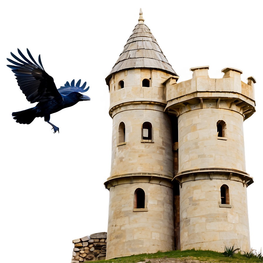 Ravens Surrounding Castle Png Obg68