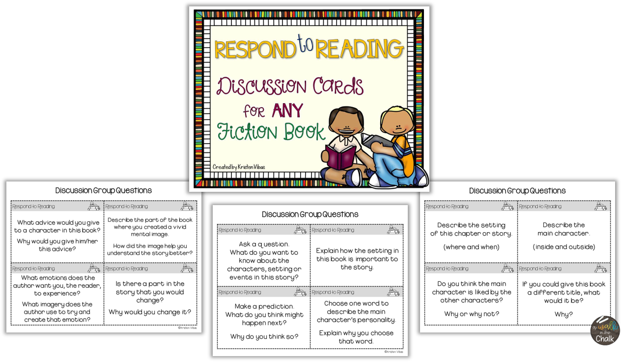 Reading Discussion Cards Educational Tool