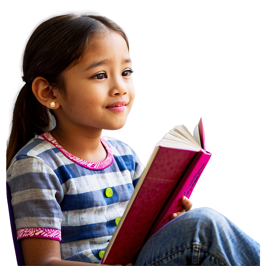 Reading Girl Cartoon Png 06132024