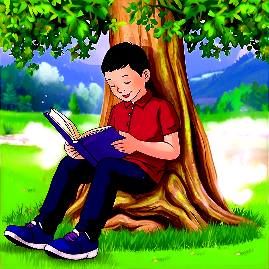 Reading Under Tree Png 06202024