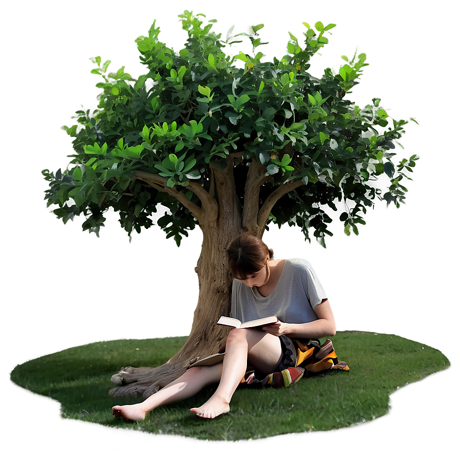 Reading Under Tree Png 06202024