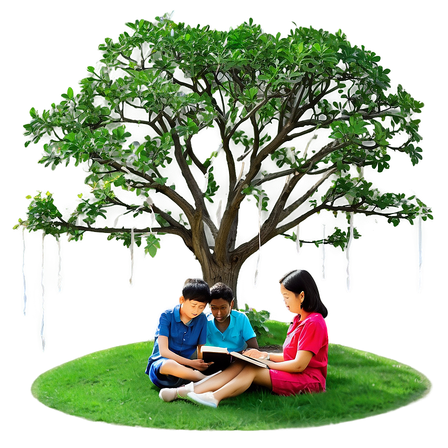 Reading Under Tree Png 06202024