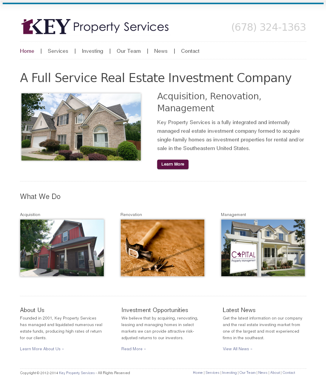 Real Estate Investment Company Website Screenshot