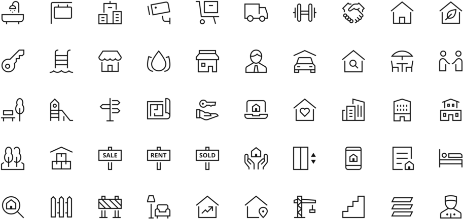 Real Estate Vector Icons Set