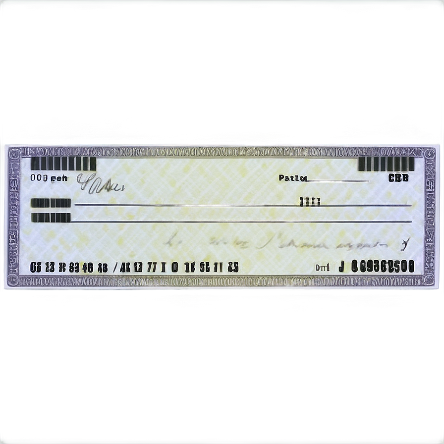 Realistic Bank Check Mockup Png 2