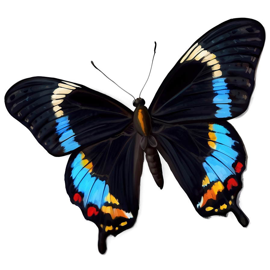 Realistic Black Butterfly Image Png 78