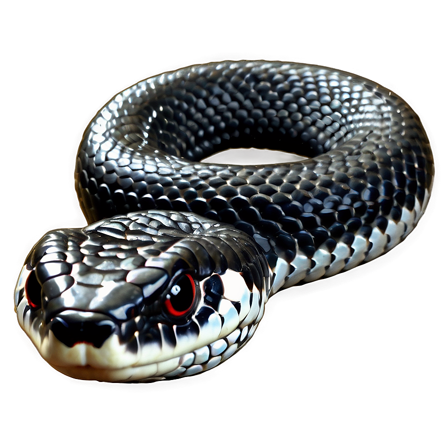 Realistic Black Snake Design Png 89