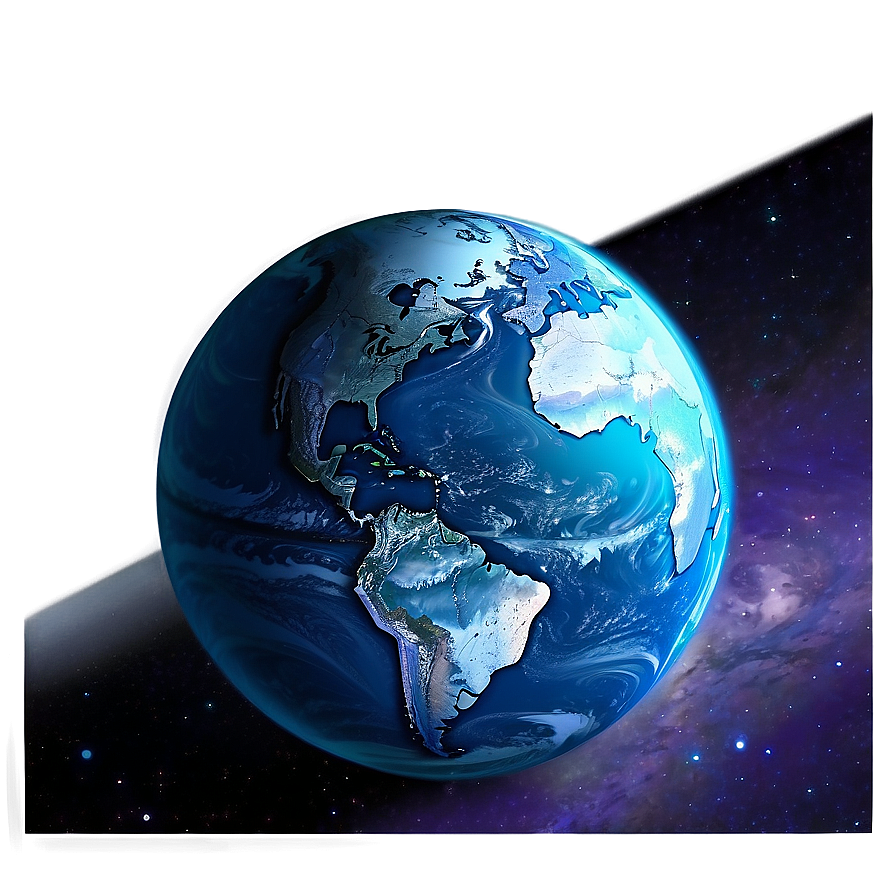 Realistic Blue Planet Rendering Png Gxu24