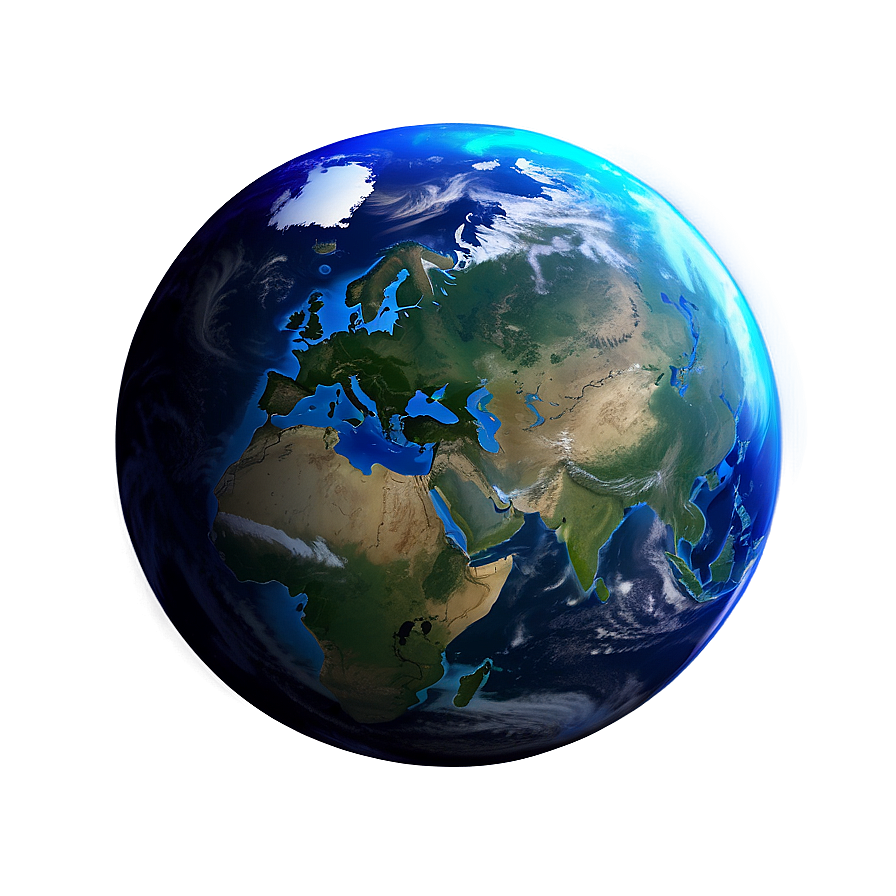 Realistic Blue Planet Rendering Png Tjj