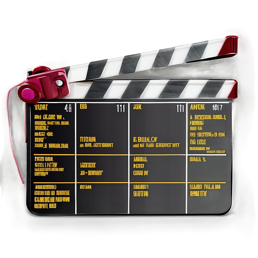 Realistic Film Slate Graphic Png 5