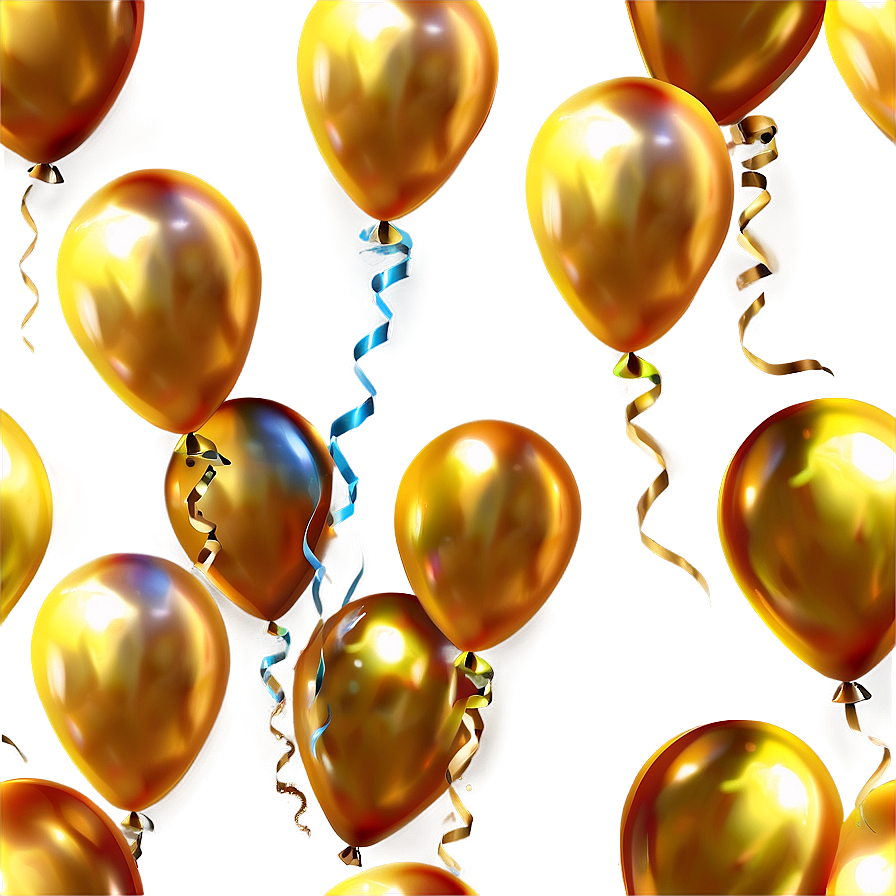 Realistic Gold Balloon Png 14