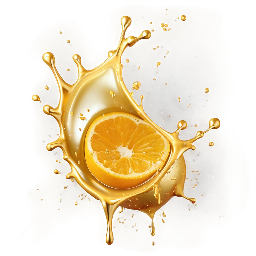 Realistic Gold Juice Splash Png Vdn85