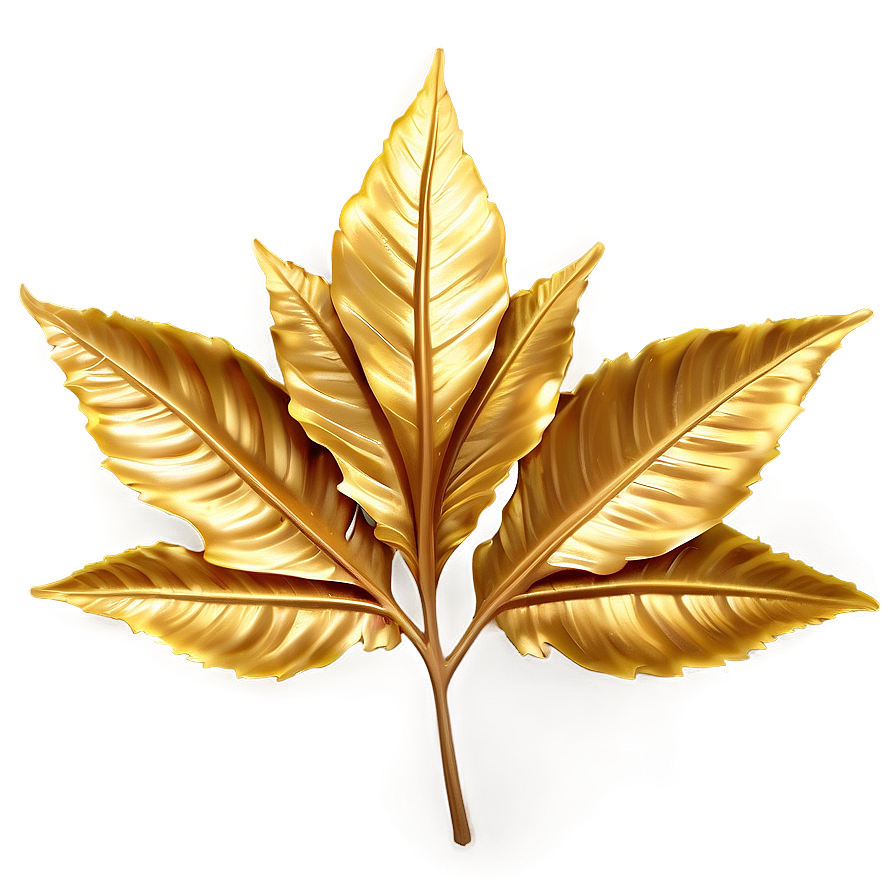 Realistic Gold Leaves Png 06262024