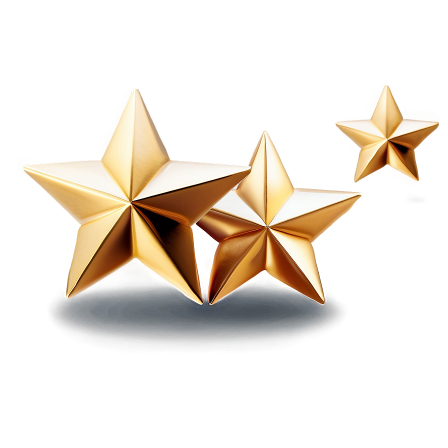 Realistic Gold Stars Png 06122024