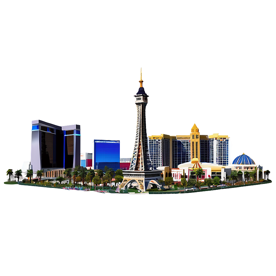 Realistic Las Vegas Skyline Png 06252024