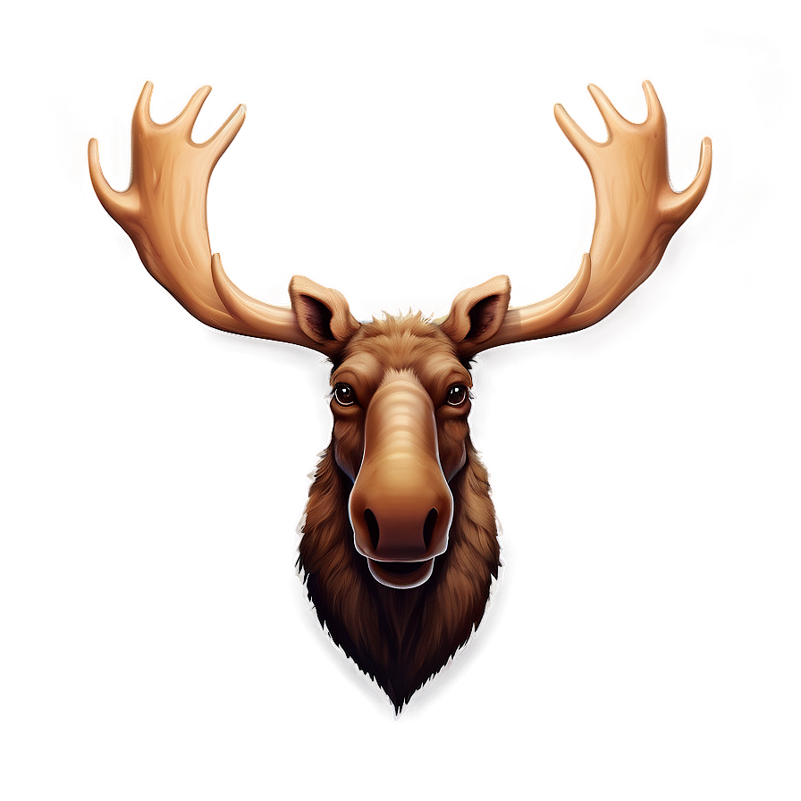 Realistic Moose Head Illustration Png 06292024