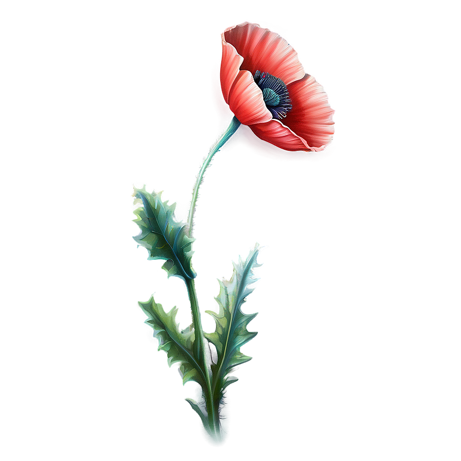 Realistic Poppy Drawing Png 99