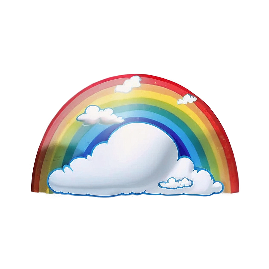 Realistic Rainbow With Clouds Png Kjx43