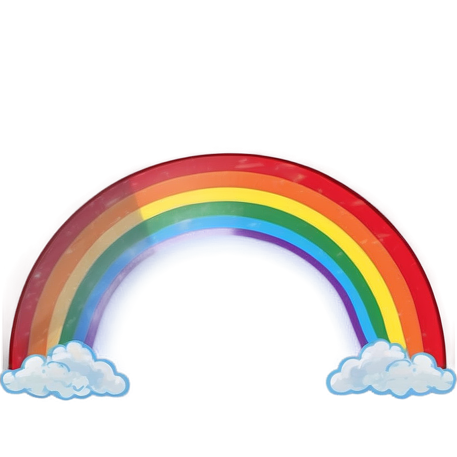 Realistic Rainbow With Clouds Png Kni