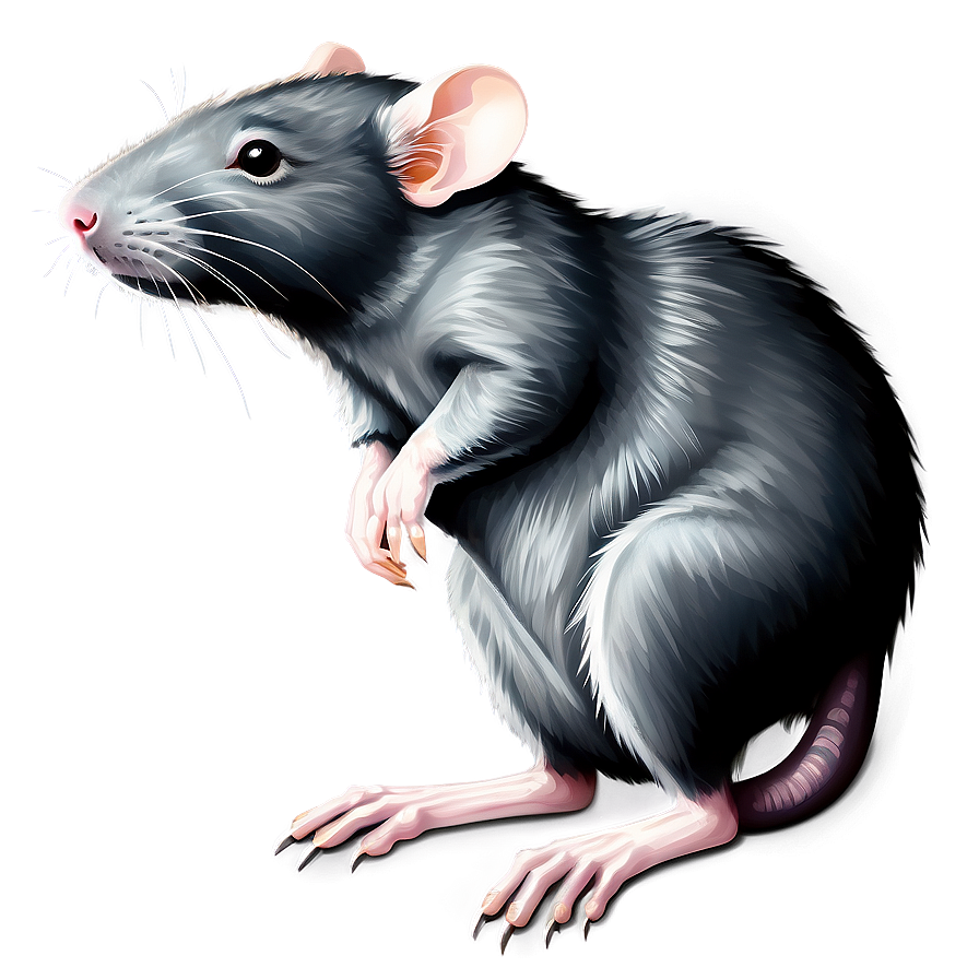 Realistic Rat Illustration Png 05042024