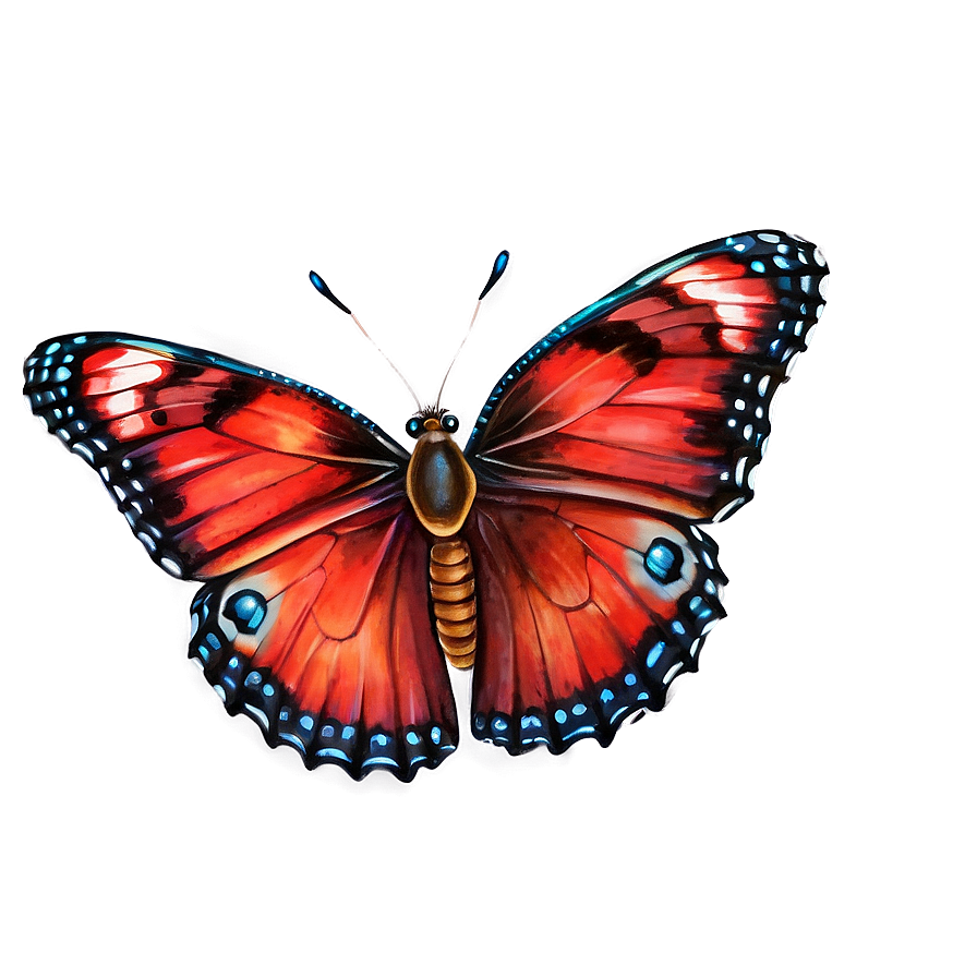 Realistic Red Butterfly Png 06122024