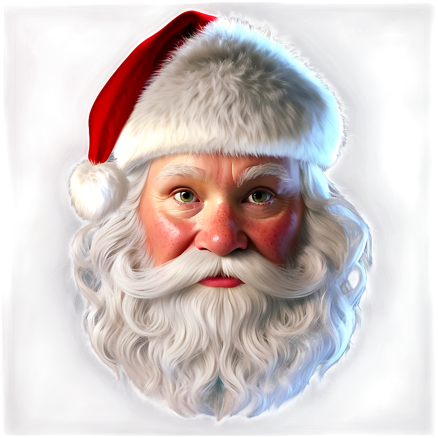 Realistic Santa Face Png 06282024