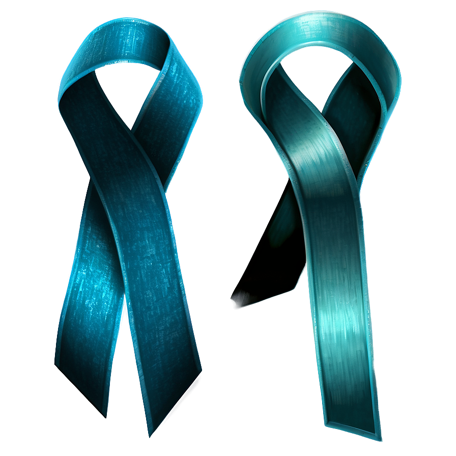 Realistic Teal Ribbon Drawing Png Dve22