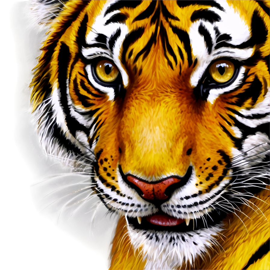 Realistic Tiger Face Artwork Png Cyo