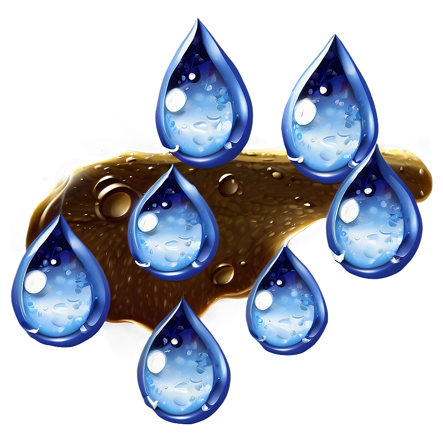 Realistic Water Drops On Blue Png 06122024