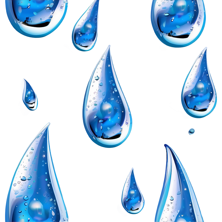 Realistic Water Drops On Blue Png 34