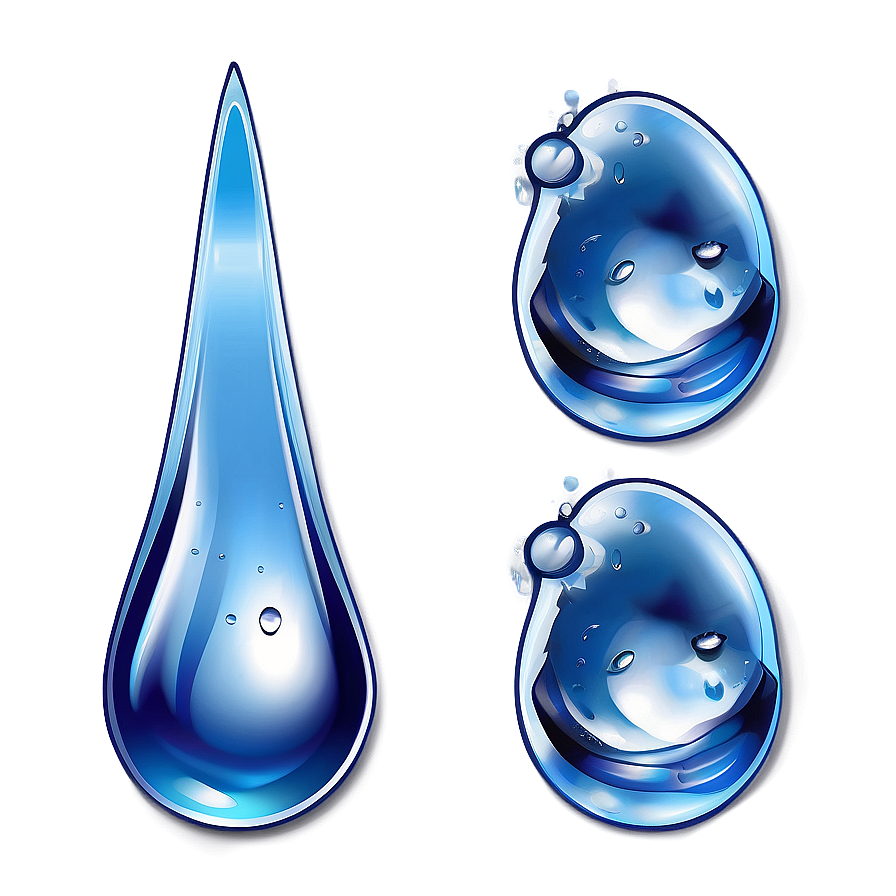 Realistic Water Drops On Blue Png 49