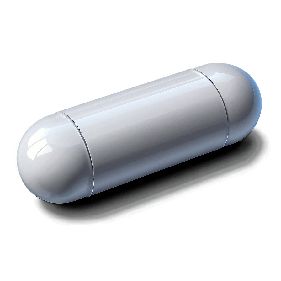 Realistic White Capsule Png 06282024