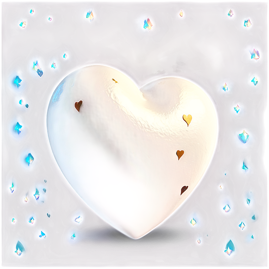 Realistic White Hearts Png Rij